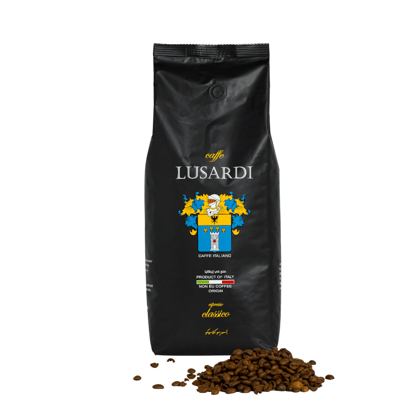 Caffe Lusardi浓咖啡经典咖啡袋，带可见豆