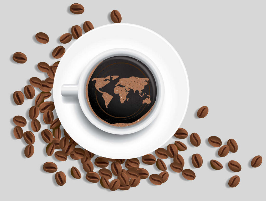 العالم في كأس Coffe Lusardi Trading الصورة بحجم ثانية